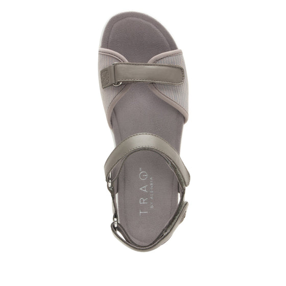 Qali Grey three adjustable strap sandal with Q-Chip™ technology. QAL-5036_S4