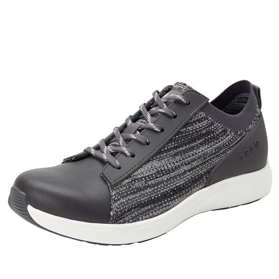 Qest Charcoal lace-up smart shoes with Q-Chip™ technology. QES-5018_S1