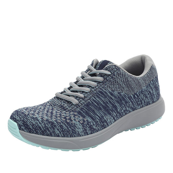 Goalz Blue Multi lace-up smart shoes with Q-chip technology. GOA-5052-S1