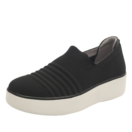 Mystiq Black slip on style smart shoes with Q-Chip™ technology. MYS-5001_S1