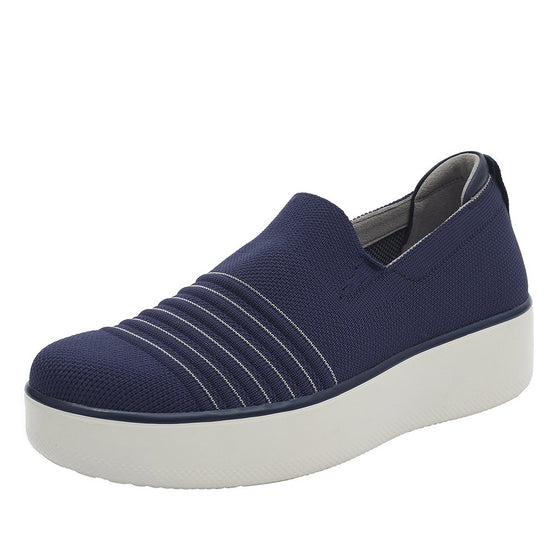 Mystiq Navy slip on style smart shoes with Q-Chip™ technology. MYS-5401_S1