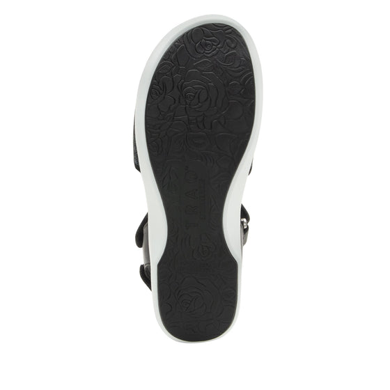 Qali Black three adjustable strap sandal with Q-Chip™ technology. QAL-5006_S5