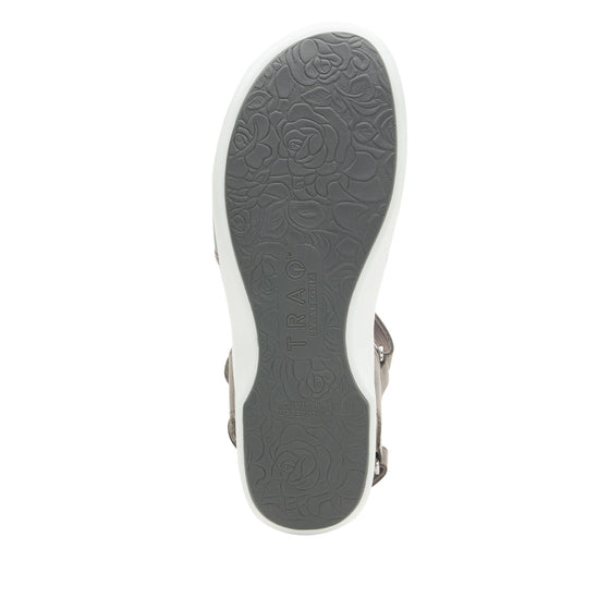 Qali Grey three adjustable strap sandal with Q-Chip™ technology. QAL-5036_S5