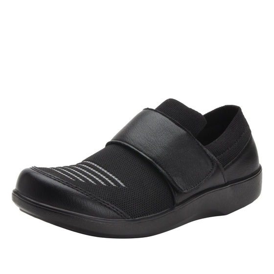 Qwik Peeps Black slip on smart shoes with Q-Chip™ technology. QWI-5005_S1
