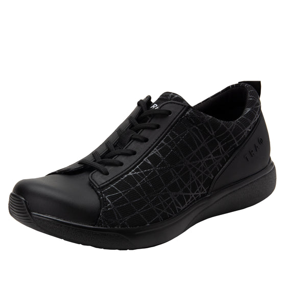 Qest Intersection Black lace up smart shoes with Q-Chip™ technology. QES-5011_S1