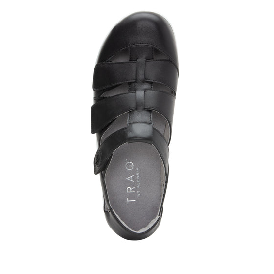 Treq Black three adjustable strap shoes with Q-Chip™ technology. TRE-5003_S4